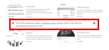 Example: Yoga Management Software [MINDBODY] -- Not enough transition words